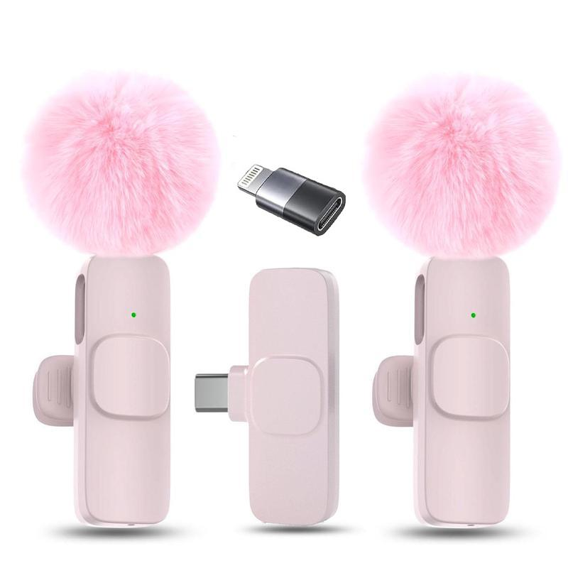 2 Pcs Wireless Microphones for Iphone, Android, Ipad