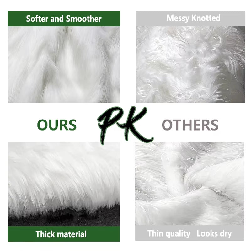 1Pc Plush Christmas Tree Skirt 90Cm round Snow Xmas Tree Mat Base Cover Faux Fur Home Decorations for Holiday Party