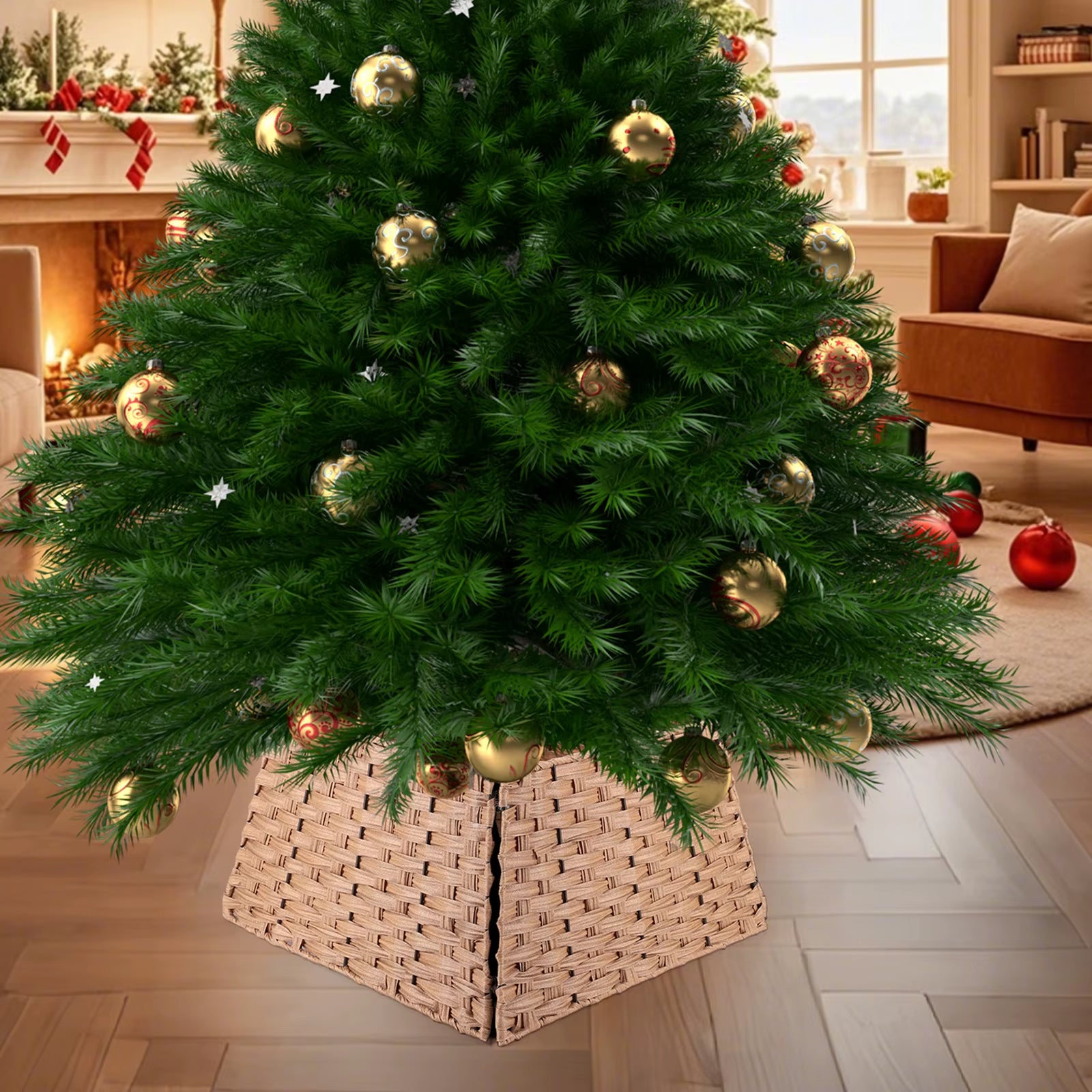 Christmas Tree Collar Faux Rattan