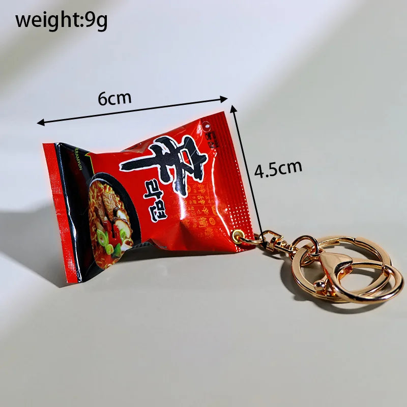 Simulation Instant Noodles Keychain on the Phone Mini Snacks Pendant Bag Pendant Christmas Gifts for the New Year