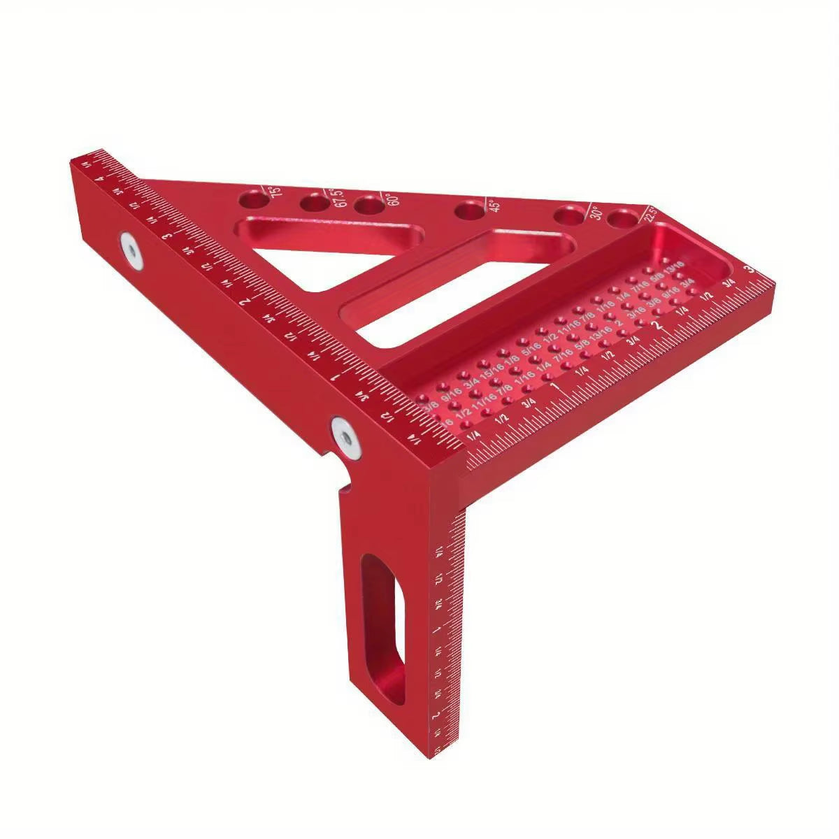 3D Multi-Angle Metric/Inch Measuring Ruler, 45/90 Degree Aluminum Alloy Square Protractor, High Precision Layout Measuring Tool