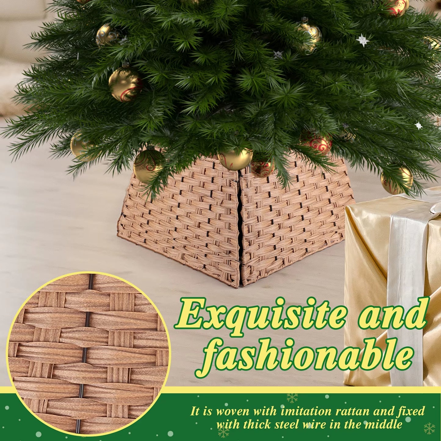 Christmas Tree Collar Faux Rattan