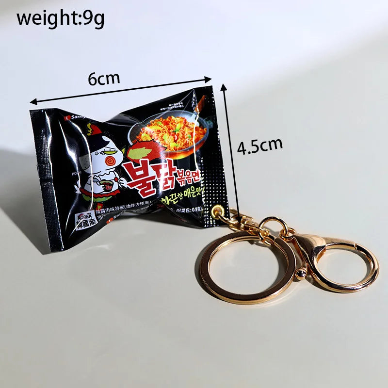Simulation Instant Noodles Keychain on the Phone Mini Snacks Pendant Bag Pendant Christmas Gifts for the New Year