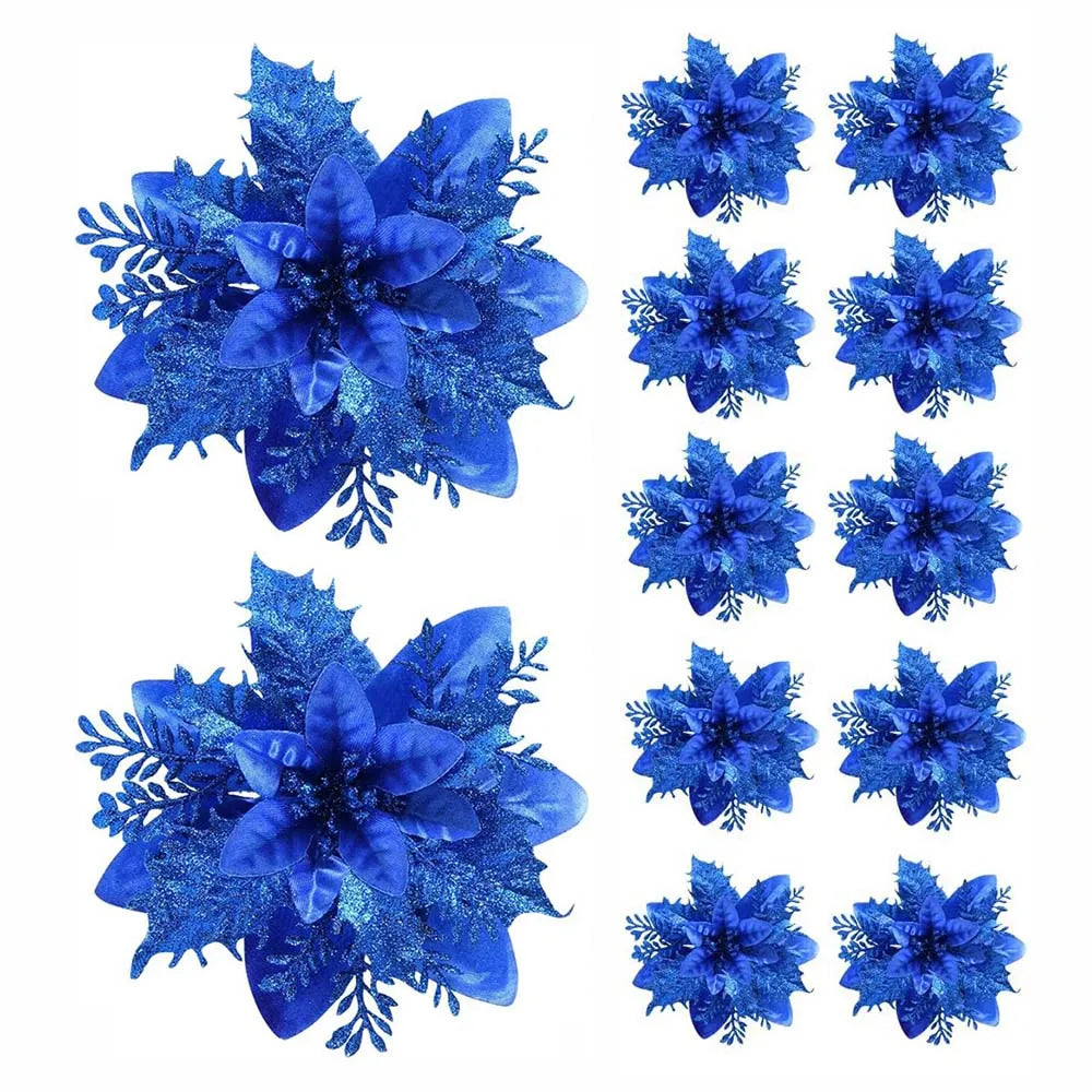 5/10/20Pcs Christmas Flower Ornaments