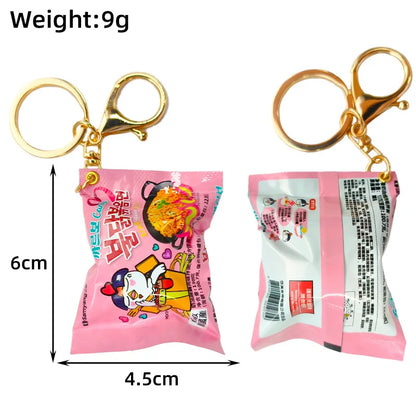 Simulation Instant Noodles Keychain on the Phone Mini Snacks Pendant Bag Pendant Christmas Gifts for the New Year
