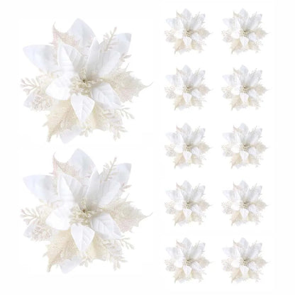 5/10/20Pcs Christmas Flower Ornaments