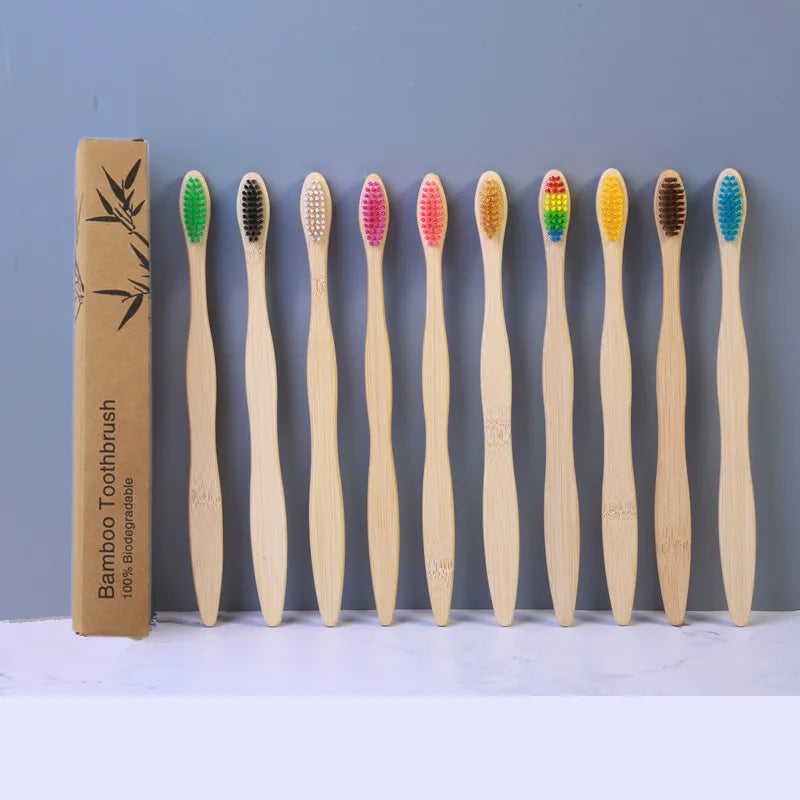 10/20/50/100/150Pcs Disposable Adult Bamboo Soft Bristled Toothbrush Wooden Toothbrush Clean Mouth Reusable for Home and Hotel