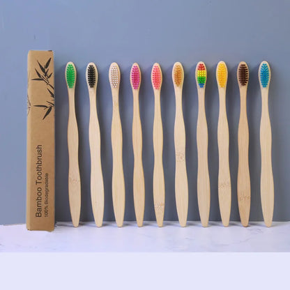 10/20/50/100/150Pcs Disposable Adult Bamboo Soft Bristled Toothbrush Wooden Toothbrush Clean Mouth Reusable for Home and Hotel