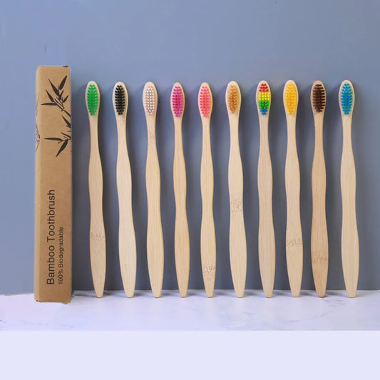 10/20/50/100/150Pcs Disposable Adult Bamboo Soft Bristled Toothbrush Wooden Toothbrush Clean Mouth Reusable for Home and Hotel