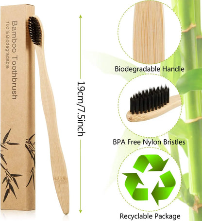 10/20/50/100/150Pcs Disposable Adult Bamboo Soft Bristled Toothbrush Wooden Toothbrush Clean Mouth Reusable for Home and Hotel