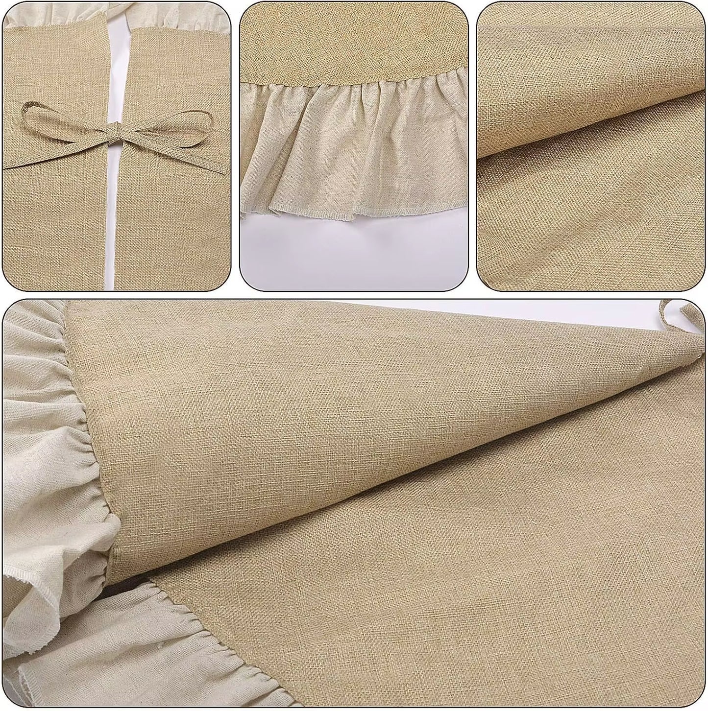 90/120Cm Christmas Tree Skirt Burlap Fall Tree Skirt,Rustic Farmhouse Jute Xmas Tree Skirt for Fall Farmhouse Thanksgiving Decor