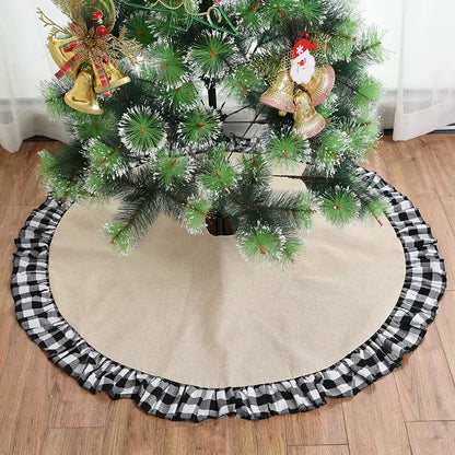 90/120Cm Christmas Tree Skirt Burlap Fall Tree Skirt,Rustic Farmhouse Jute Xmas Tree Skirt for Fall Farmhouse Thanksgiving Decor