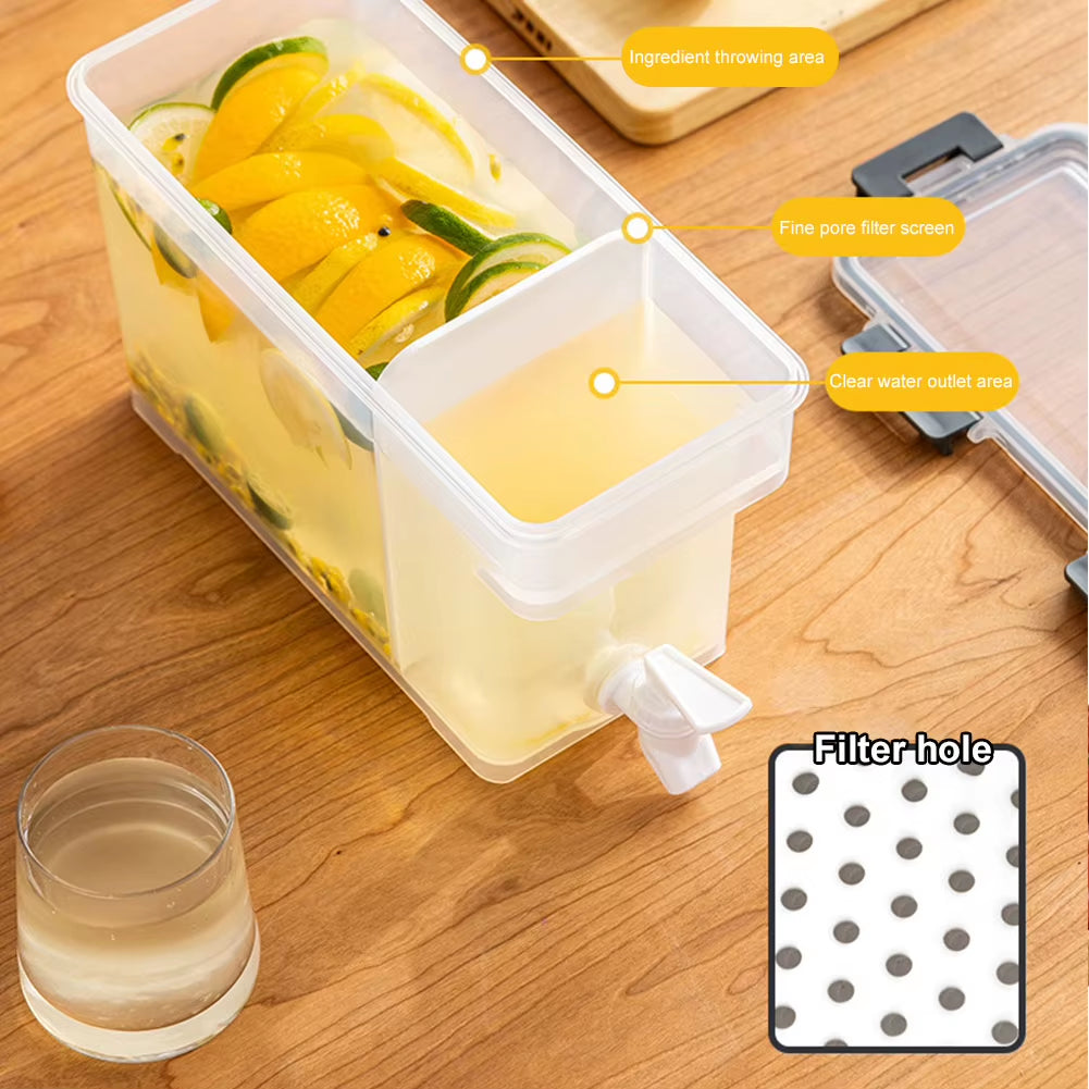3.5L Beverage Dispenser Fridge Beverage Liquid Drink Container with Spigot Cold Kettle Dispenser for Summer Juice Cold Water